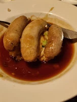Bangers & Mash with Rich Onion Gravy and Onion Rings
